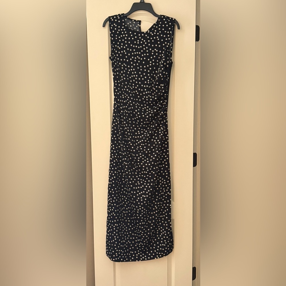Vici Black Maxi Slip Dress with White Polka Dots